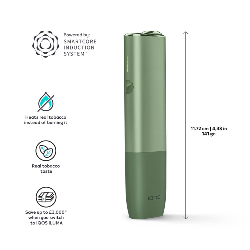 IQOS ILUMA ONE Starter Kit | Moss Green | Free (2 Pack) of TEREA Sticks image 1