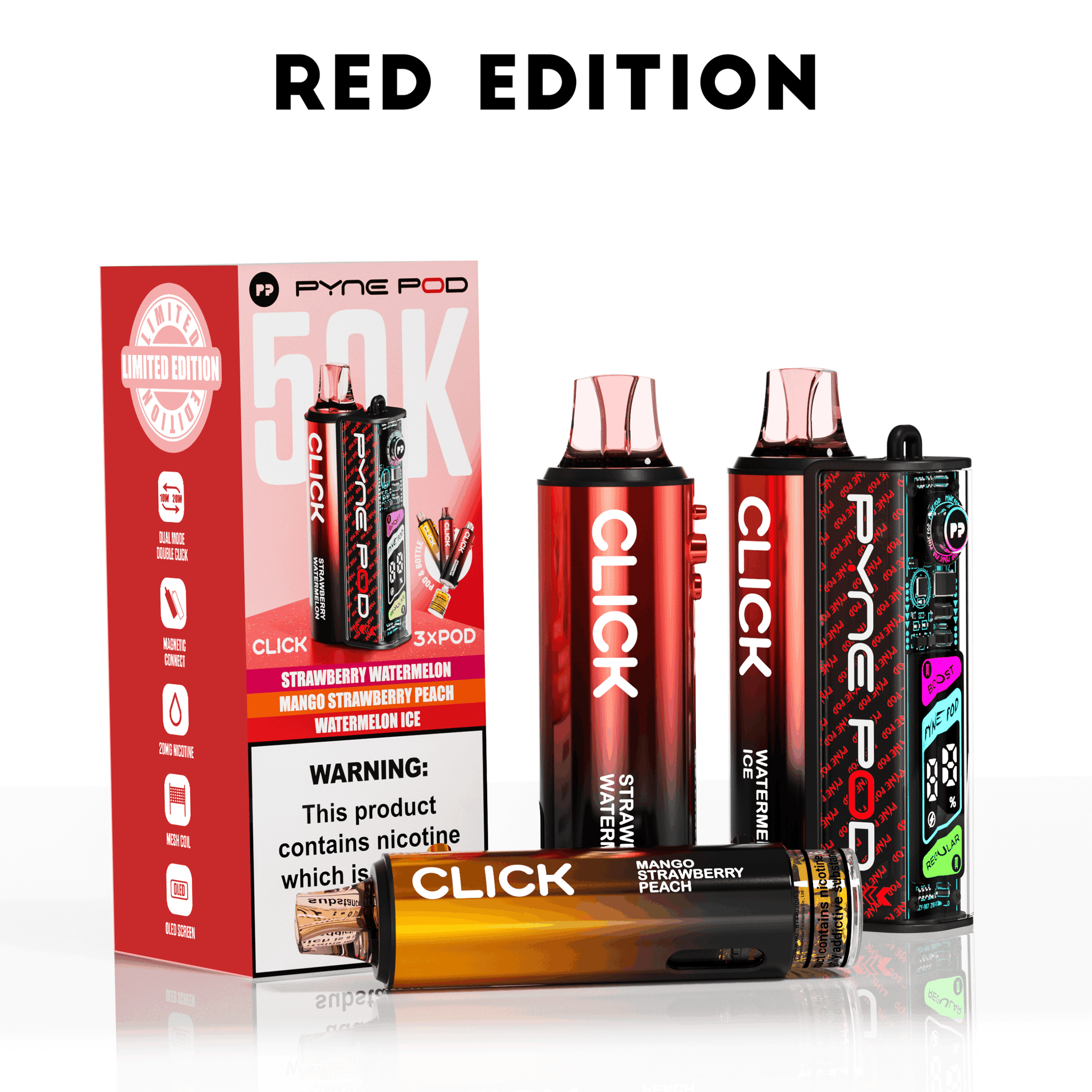 Pyne Pod Click 50K Prefilled Pod Kit - Red Edition image