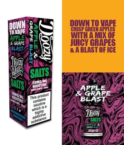Doozy Nic Salts 10ml - 10MG - Apple &amp; Grape Blast image