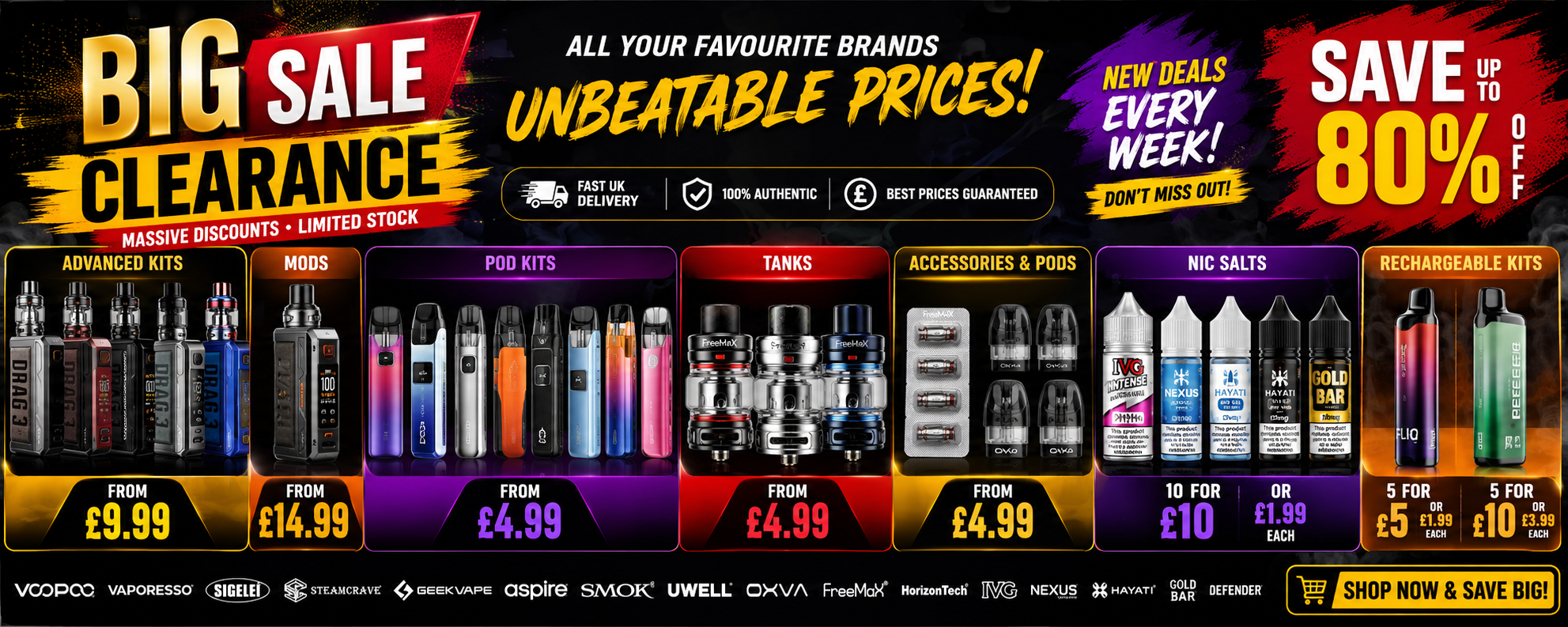 Vape Shop UK | Vape Kits, Pod Systems & E-Liquids UK Vape Kings Vape Shop UK | Vape Kits, Pod Systems & E-Liquids UK Vape Kings