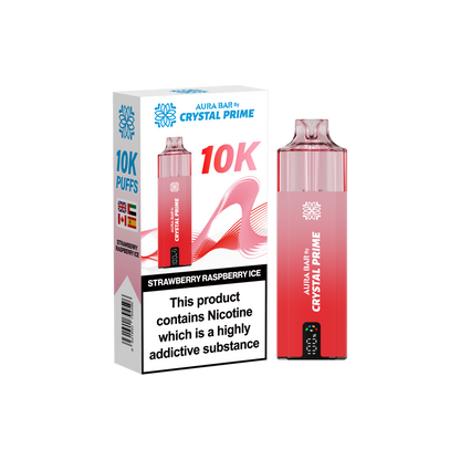 Crystal Prime Aura Bar 10K Prefilled Vape Kit - Strawberry Raspberry Ice image