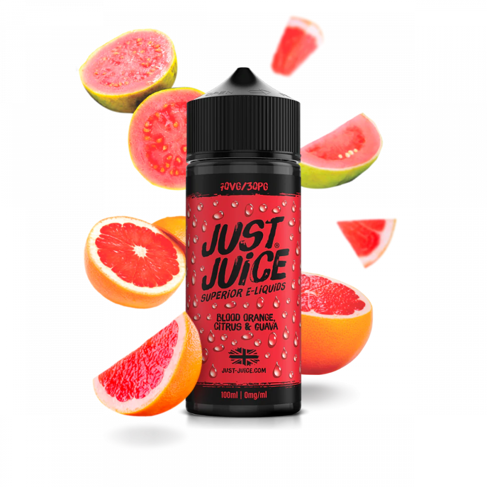 Just Juice 100ml E-Liquid Shortfill | Exotic | On Ice | Fusion Range  70/30 VG/PG - Blood Orange Citrus &amp; Guava image