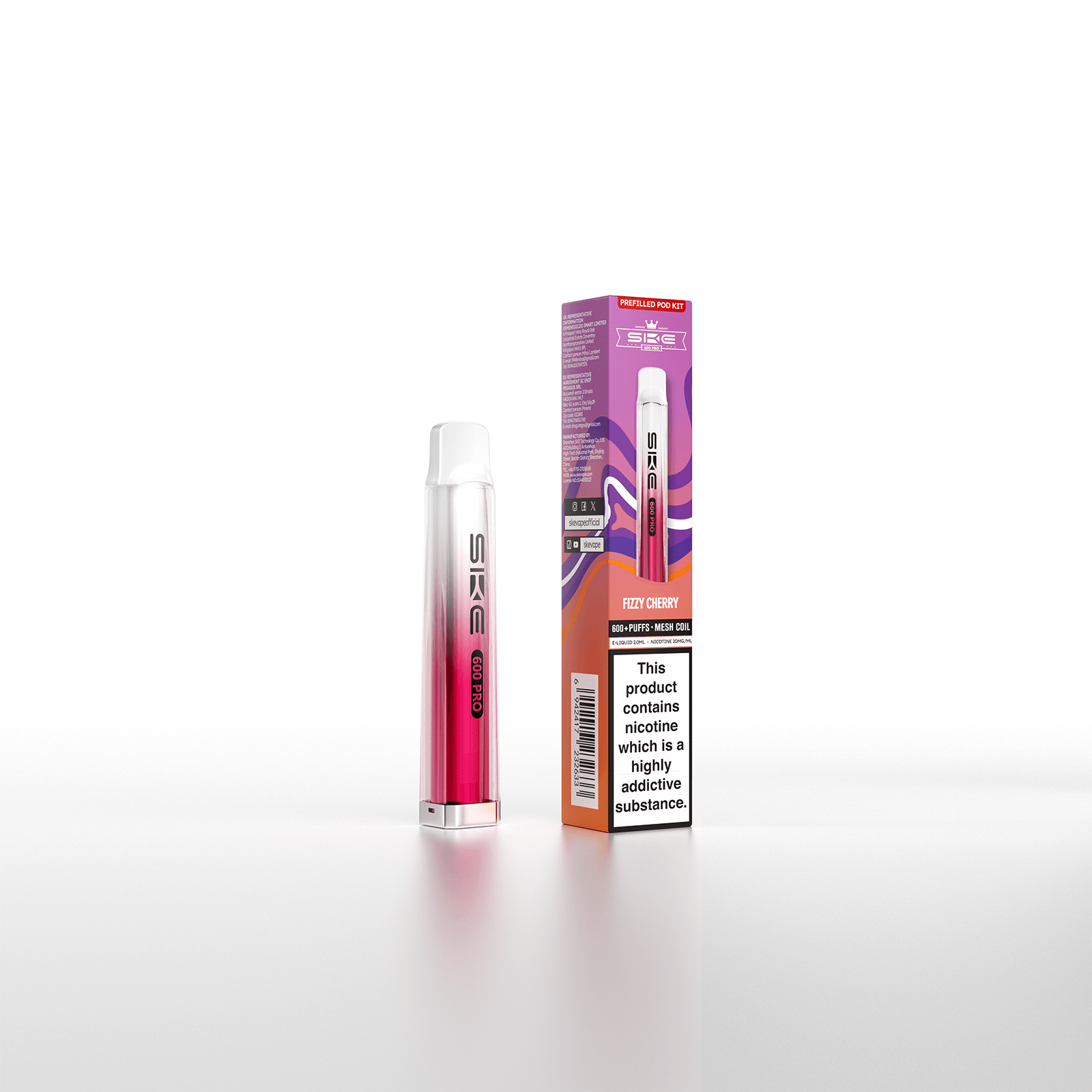 SKE Crystal Bar 600 Pro Prefilled Pod Kit - Fizzy Cherry image