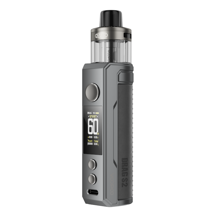 VooPoo Drag S2 Pod Vape Kit | 2500mAh - Gray Metal image