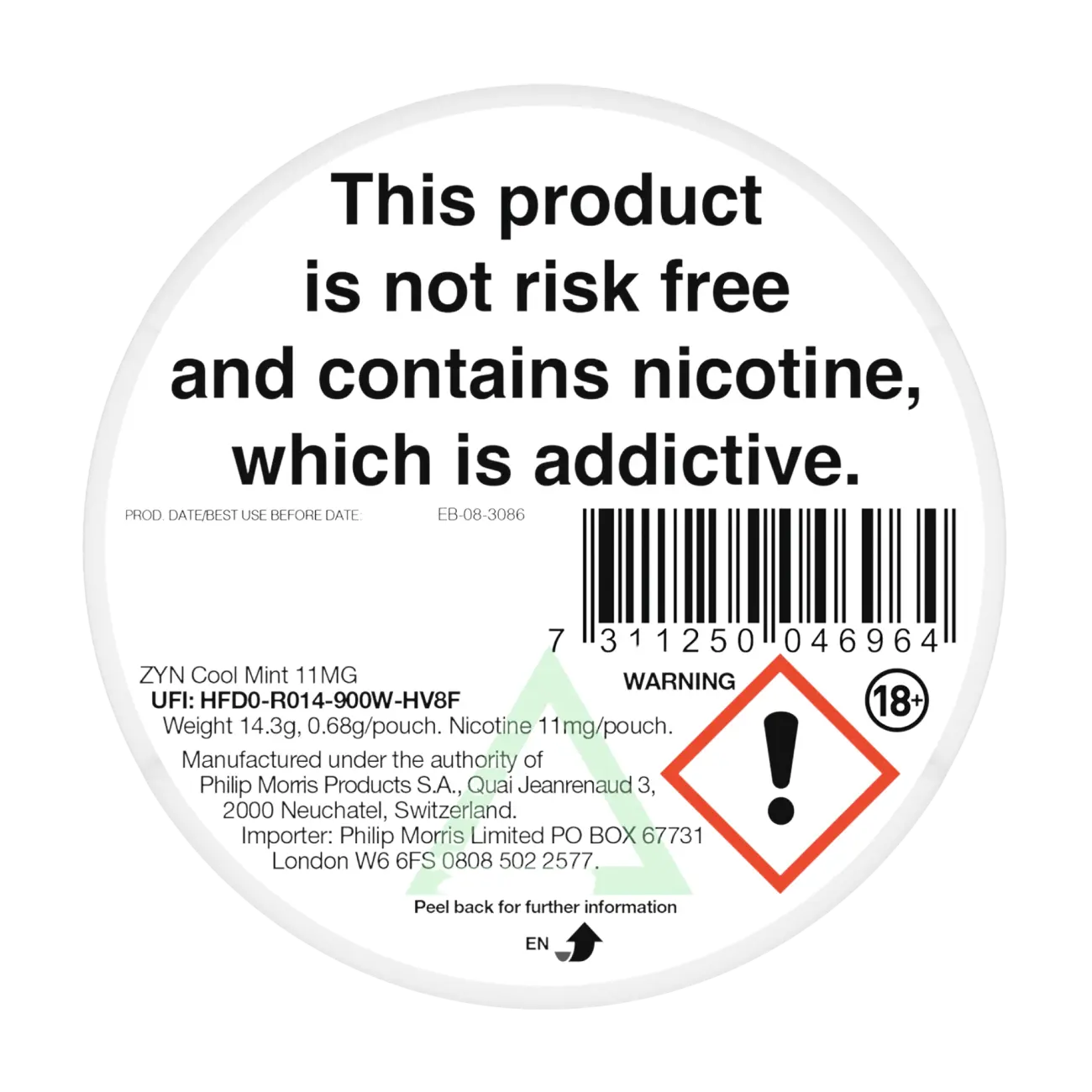 ZYN Nicotine Pouch REGULAR 11mg image 2