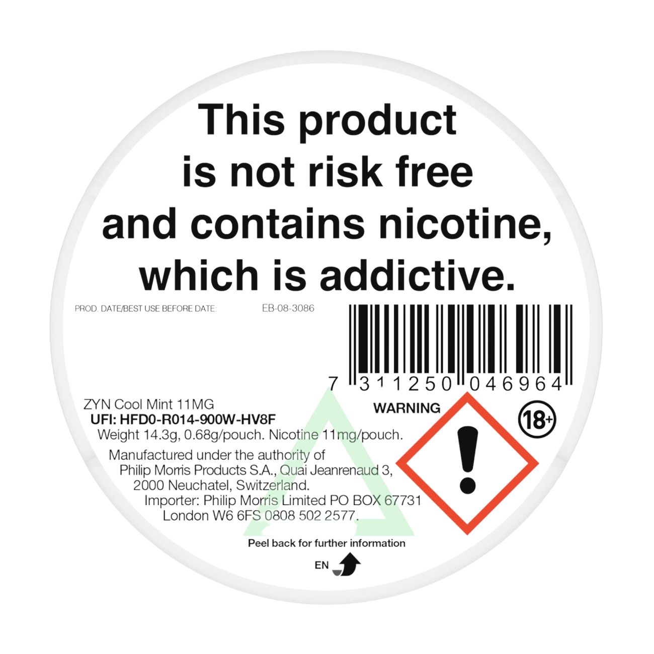 ZYN Nicotine Pouch REGULAR 11mg image 2