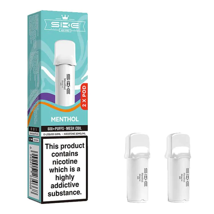SKE Crystal Bar 600 Pro Prefilled Pods – 20mg Nicotine Salt (2 Pack) - Menthol image