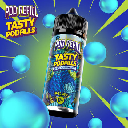 Pod Refill by Tasty Podfill 100ml 50/50 VG/PG E-Liquid Shortfill - Blue Raspberry image