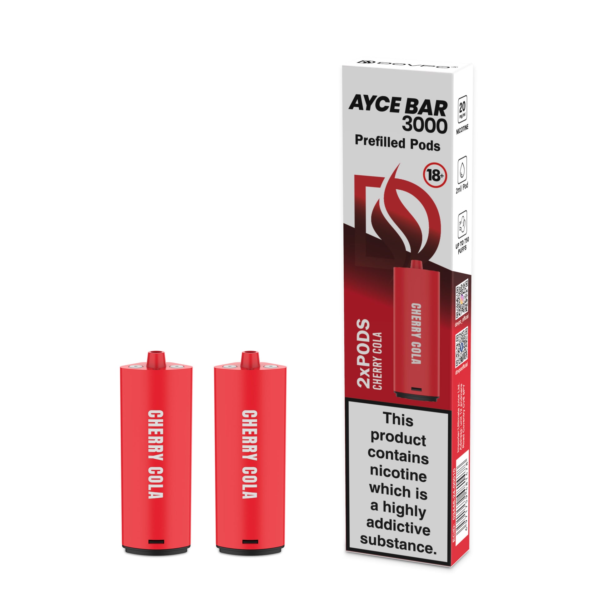 Dovpo Ayce Bar 3000 Prefilled Pods | 20mg 2pcs/pack - Cherry Cola image