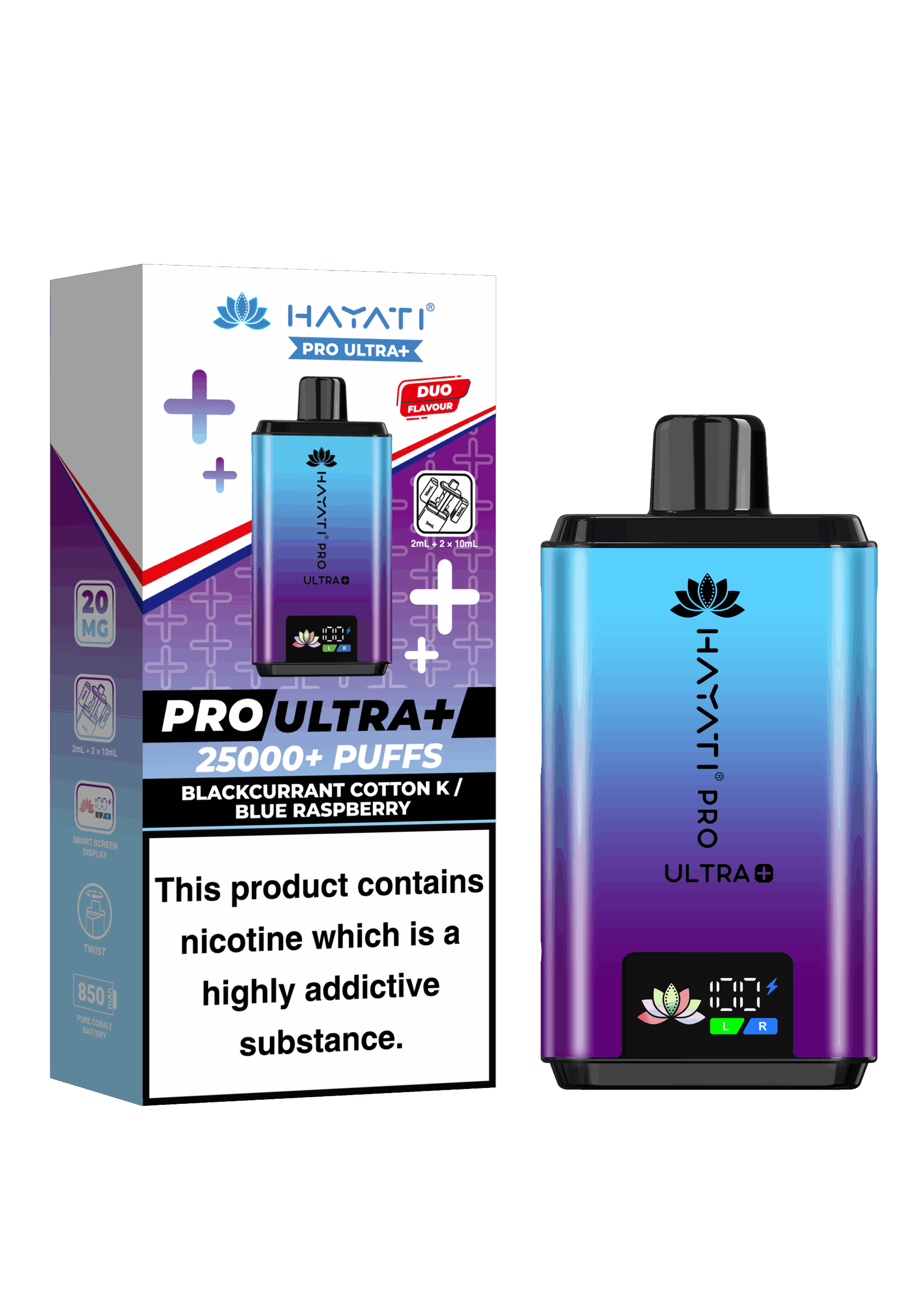 Hayati Pro Ultra Plus 25K Prefilled Vape Kit - Blackcurrant Cotton K / Blue Raspberry image