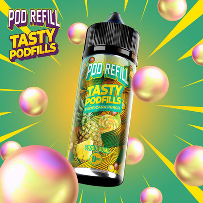Pod Refill by Tasty Podfill 100ml 50/50 VG/PG E-Liquid Shortfill - Tropicana Punch image