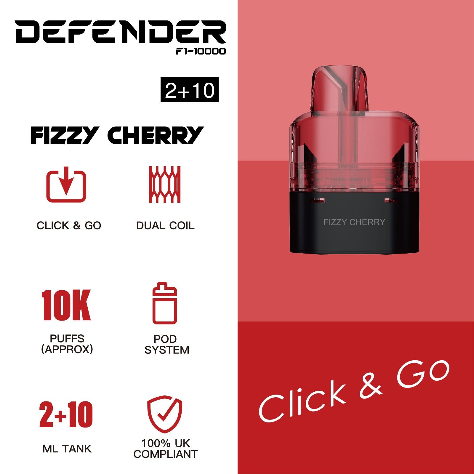 Defender F1-10000 Prefilled Pod - Fizzy Cherry image