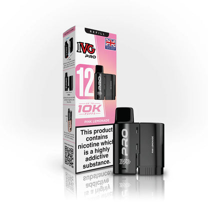 IVG Pro 12 Refill Pods – 2ml + 10ml | Up to 10,000 Puffs | 20mg Nic Salt - Pink Lemonade image