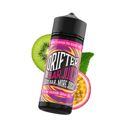 Drifter Bar Juice 100ml E-Liquid Shortfill 50/50 VG/PG - Kiwi Passion Guava Ice image