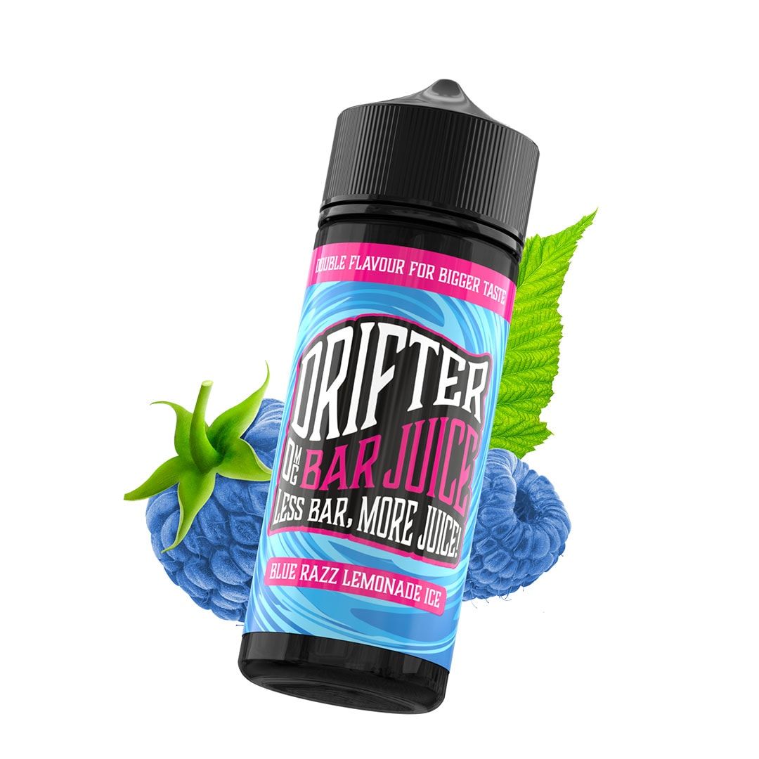 Drifter Bar Juice 100ml E-Liquid Shortfill 50/50 VG/PG - Blue Razz Lemonade Ice image