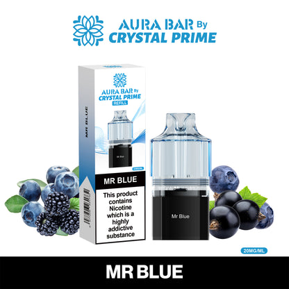 Crystal Prime Aura Bar 10K Prefilled Pods - Mr Blue image