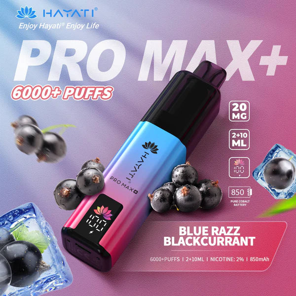 Hayati Pro Max+ 6000 Puff Pod Kit - Blue Razz Blackcurrant image