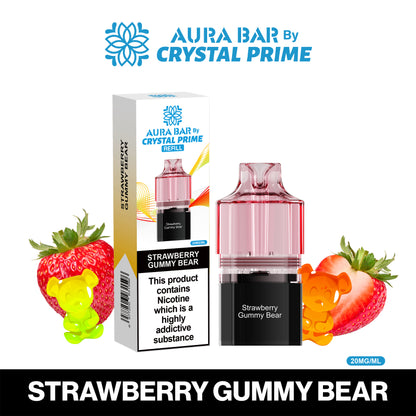 Crystal Prime Aura Bar 10K Prefilled Pods - Strawberry Gummy Bear image