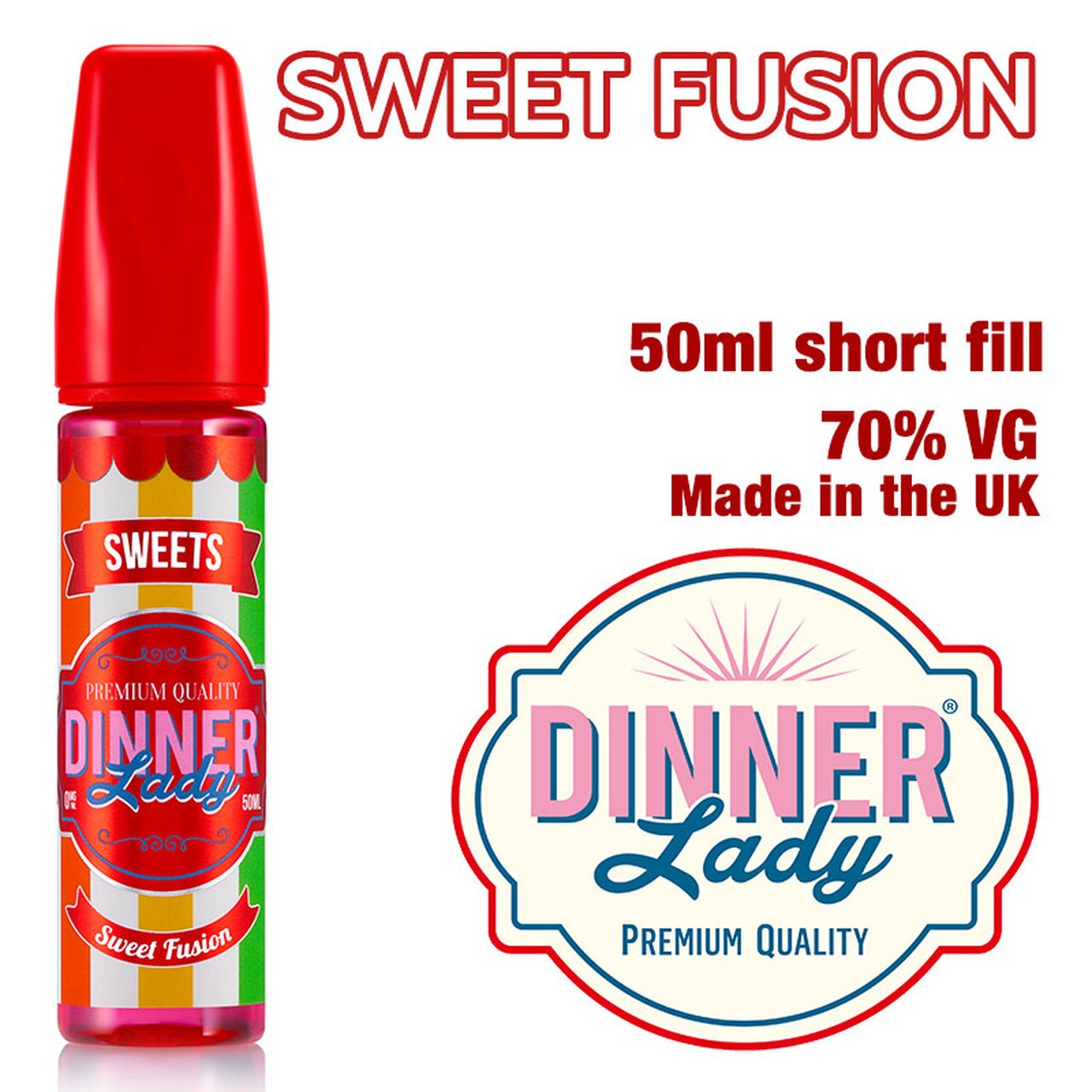 Dinner Lady 50ml Shortfill E-Liquid - Sweet Series  70/30 VG/PG image 1