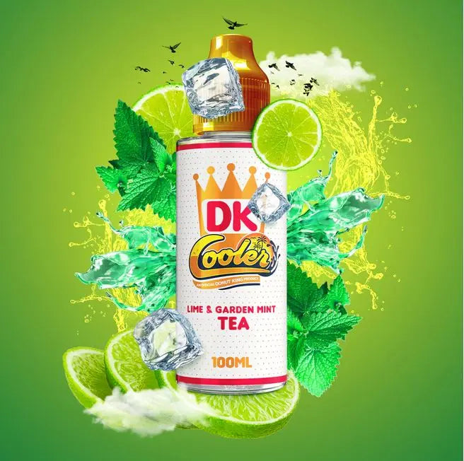Donut King Cooler 100ml Shortfill E-Liquid  70/30 VG/PG - Lime &amp; Garden Mint Tea image