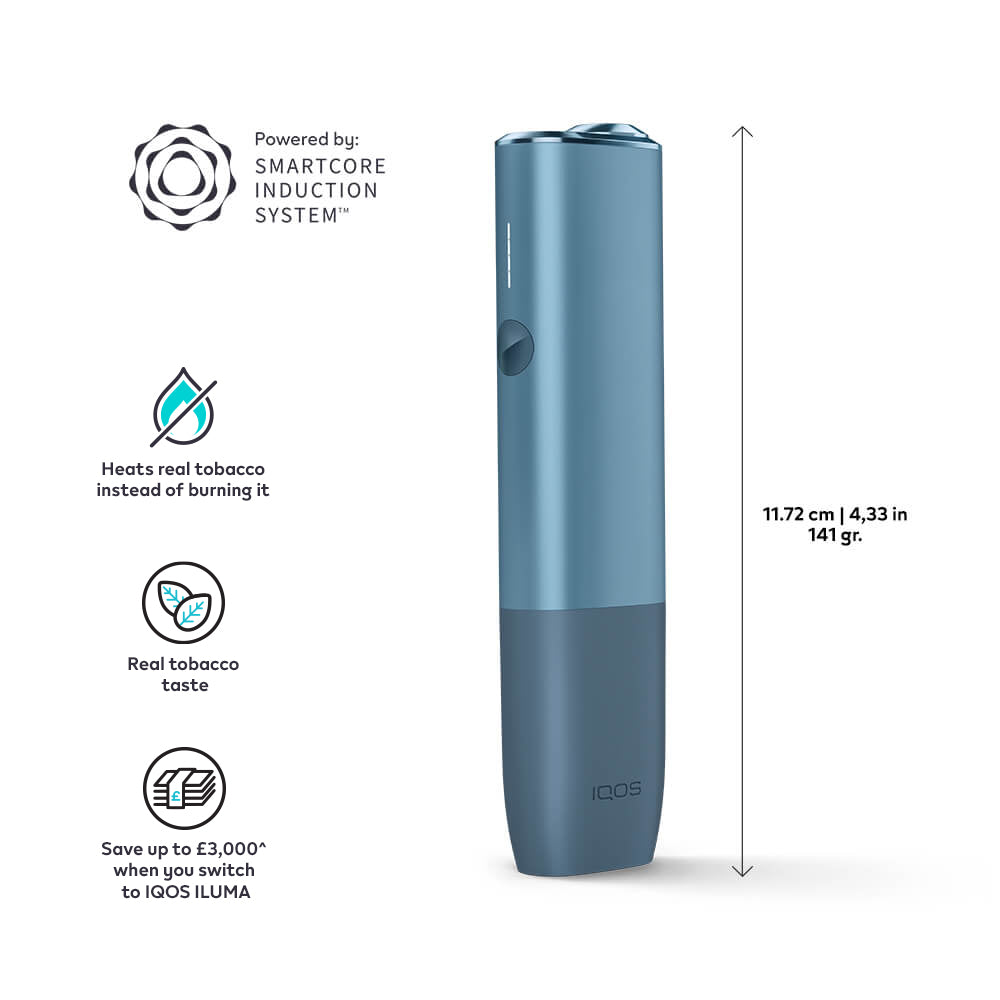 IQOS ILUMA ONE Starter Kit | Azure Blue | Free (2 Pack) of TEREA Sticks image 1
