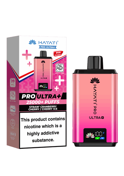 Hayati Pro Ultra Plus 25K Prefilled Vape Kit - Straw' Cranberry Cherry / Cherry Ice image