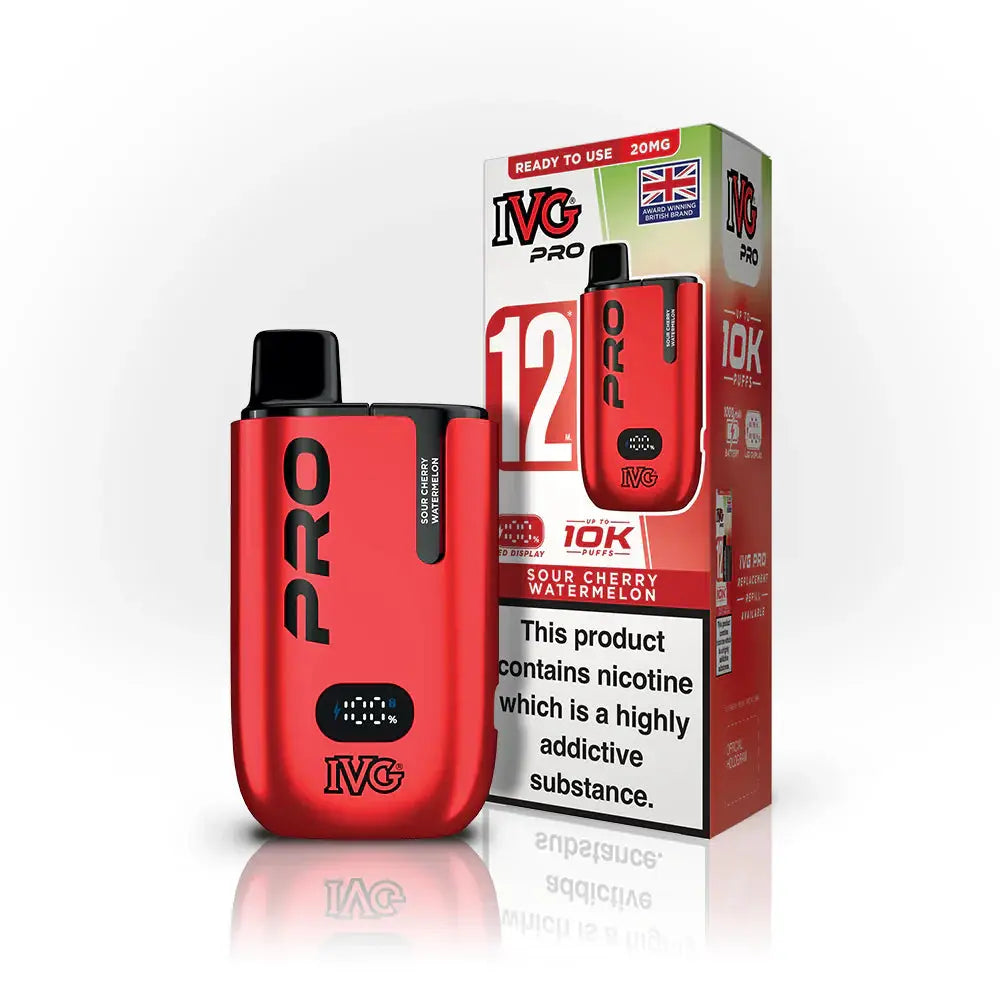 IVG Pro 10K Pod Vape Kit 20mg Sour Cherry Watermelon