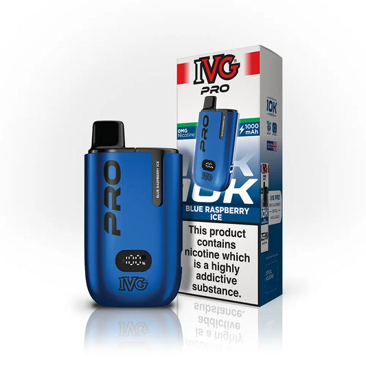 IVG Pro 12 Kit 0mg Blue Raspberry Ice nicotine free prefilled pod vape