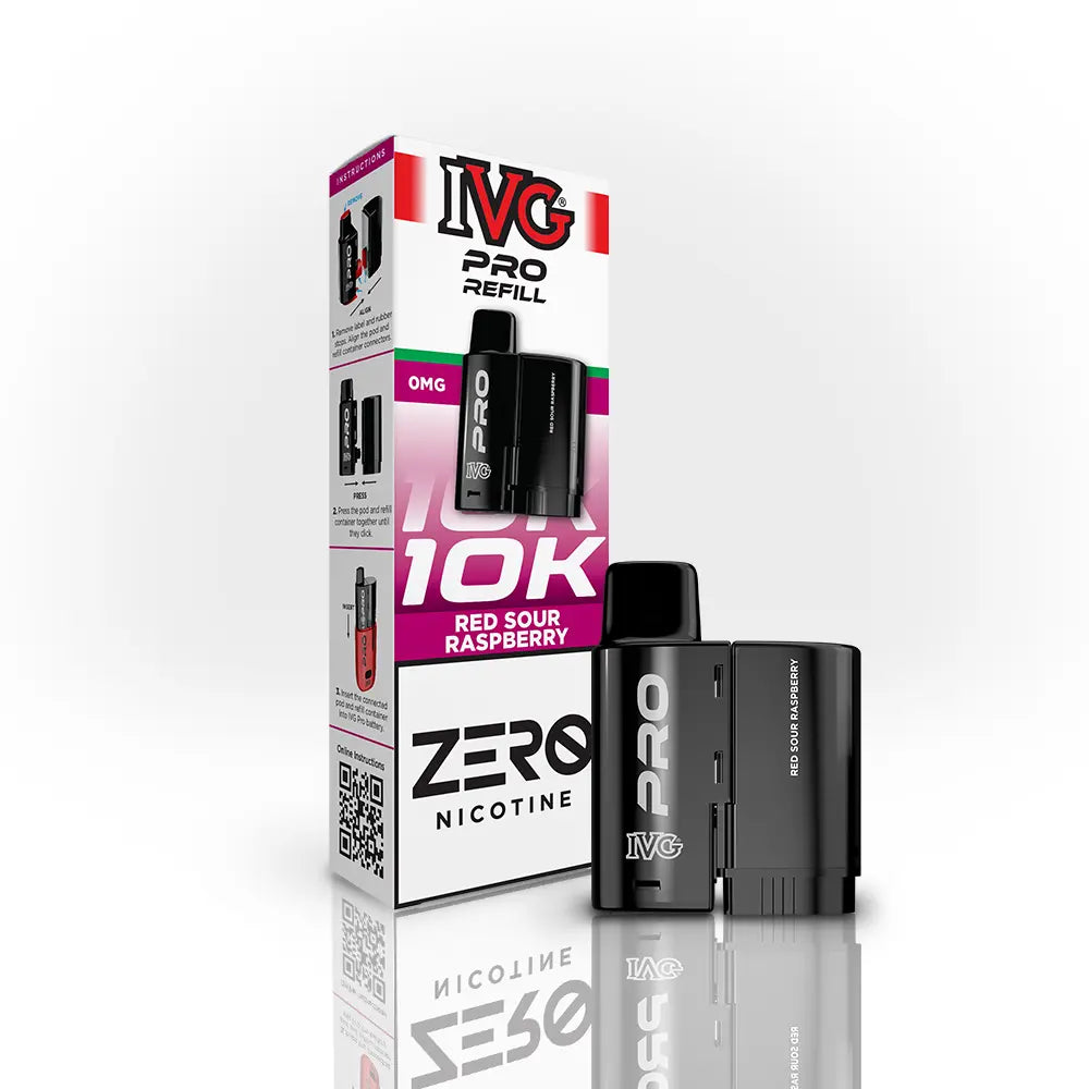 IVG Pro 12 Refill Pods 0mg Red Sour Raspberry zero nicotine pod refill