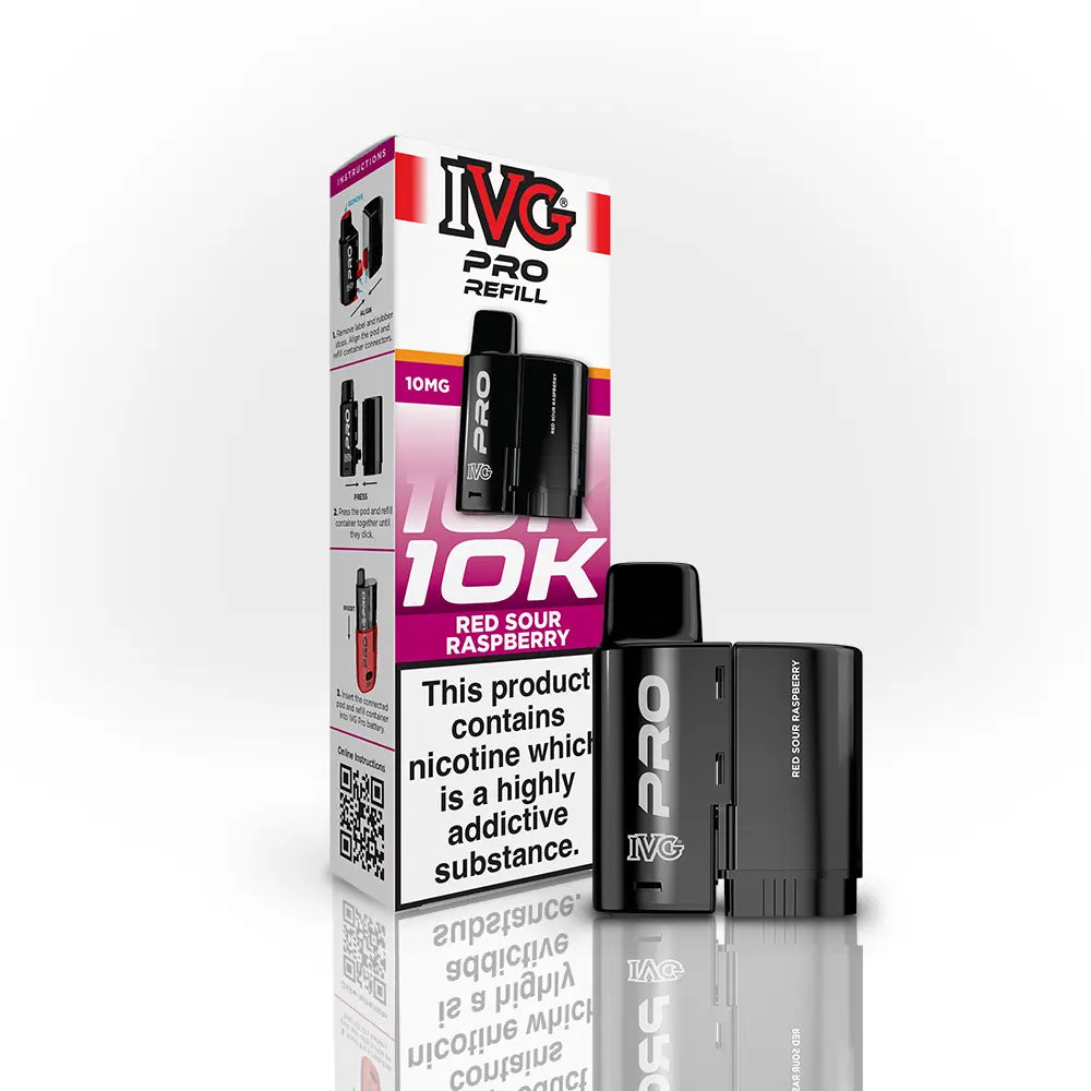 IVG Pro 12 Refill Pods 10mg Red Sour Raspberry prefilled pod refill