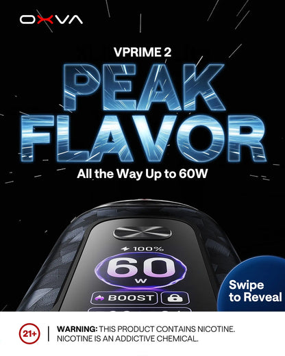OXVA VPrime 2 pod kit gives peak flavor all the way up to 60w