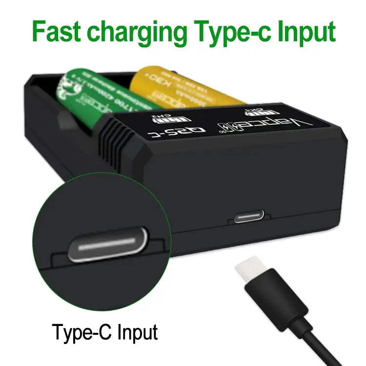 Vapcell Q2S-C USB-C Dual Bay Battery Charger
