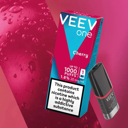 VEEV One Cherry 1 pod pack, 1.8% 20mg/ml prefilled pod refill, up to 1000 puffs