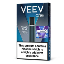 VEEV One Velvet Black with Blueberry X pod kit, 20mg prefilled pod vape kit