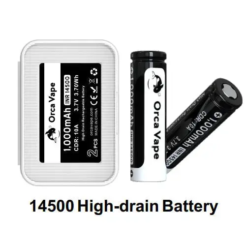 14500 Battery 1000mAh By Orca Vape (Twin Pack) Orca Vape