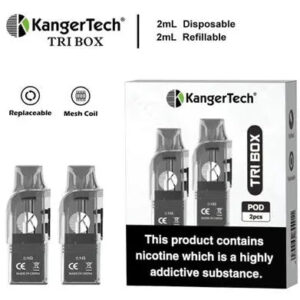KangerTech Tri Box Refillable Pods - 2ml - 0.9Ω Mesh 2pcs/pack image 0