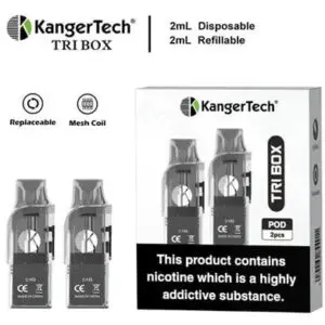 KangerTech Tri Box Refillable Pods - 2ml - 0.9Ω Mesh 2pcs/pack image 0