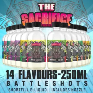 The Sacrifice E-Liquid Range 250ml Shortfill 70/30 VG/PG image 0