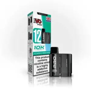 IVG Pro 12 Refill Pods – 2ml + 10ml | Up to 10,000 Puffs | 20mg Nic Salt - Classic Menthol image