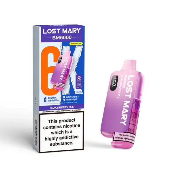 Lost Mary BM6000 Pod Kit – Rechargeable Refillable Vape | 6000 Puffs | 20mg Lost Mary