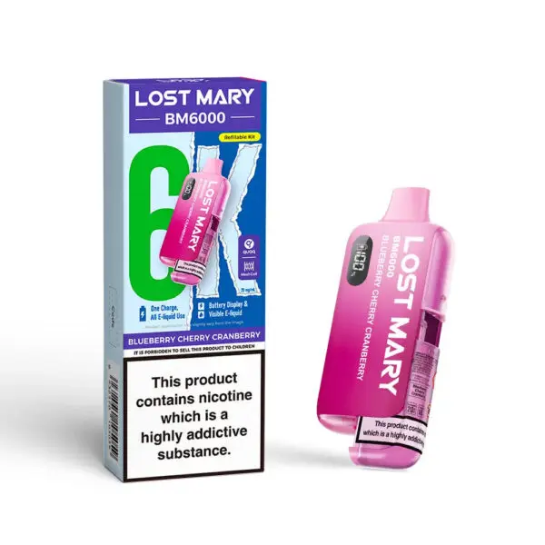 Lost Mary BM6000 Pod Kit – Rechargeable Refillable Vape | 6000 Puffs | 20mg Lost Mary