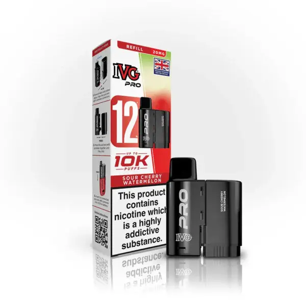 IVG Pro 12 Refill Pods – 2ml + 10ml | Up to 10,000 Puffs | 20mg Nic Salt IVG