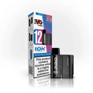 IVG Pro 12 Refill Pods – 2ml + 10ml | Up to 10,000 Puffs | 20mg Nic Salt - blue-razz-retro image