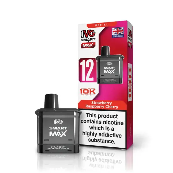 IVG Smart Max Prefilled Pod – 10K Puffs - Strawberry Raspberry Cherry image