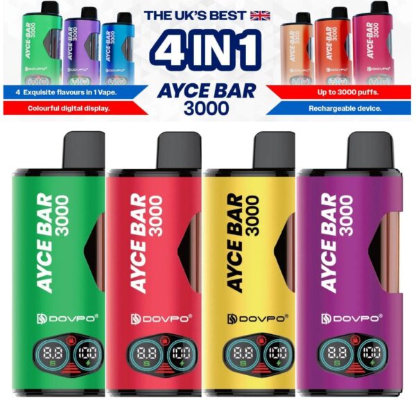 Dovpo Ayce Bar 3000 Puffs | 4 In 1 Rechargeable | Disposable Kit | 20MG image 0 Dovpo Ayce Bar 3000 Puffs | 4 In 1 Rechargeable | Disposable Kit | 20MG image 0