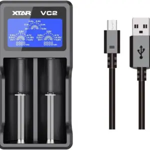 XTAR VC2 USB LCD Dual‑Bay Li‑ion Battery Charger Xtar