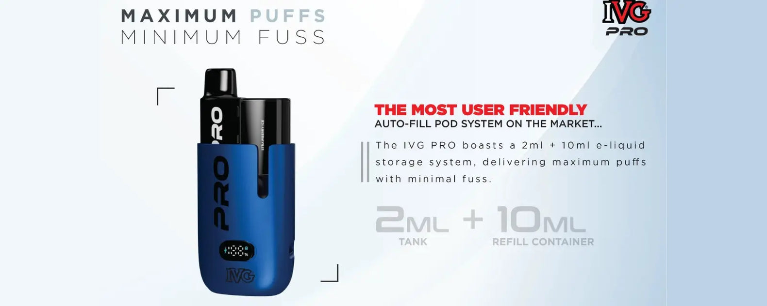 IVG Pro 10K Pod Vape Kit auto-fill design