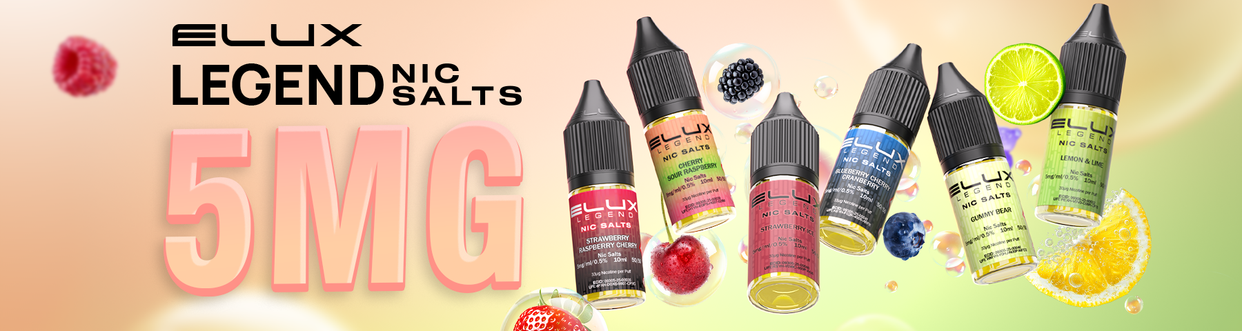 Elux Legend Nic Salts 5mg Banner